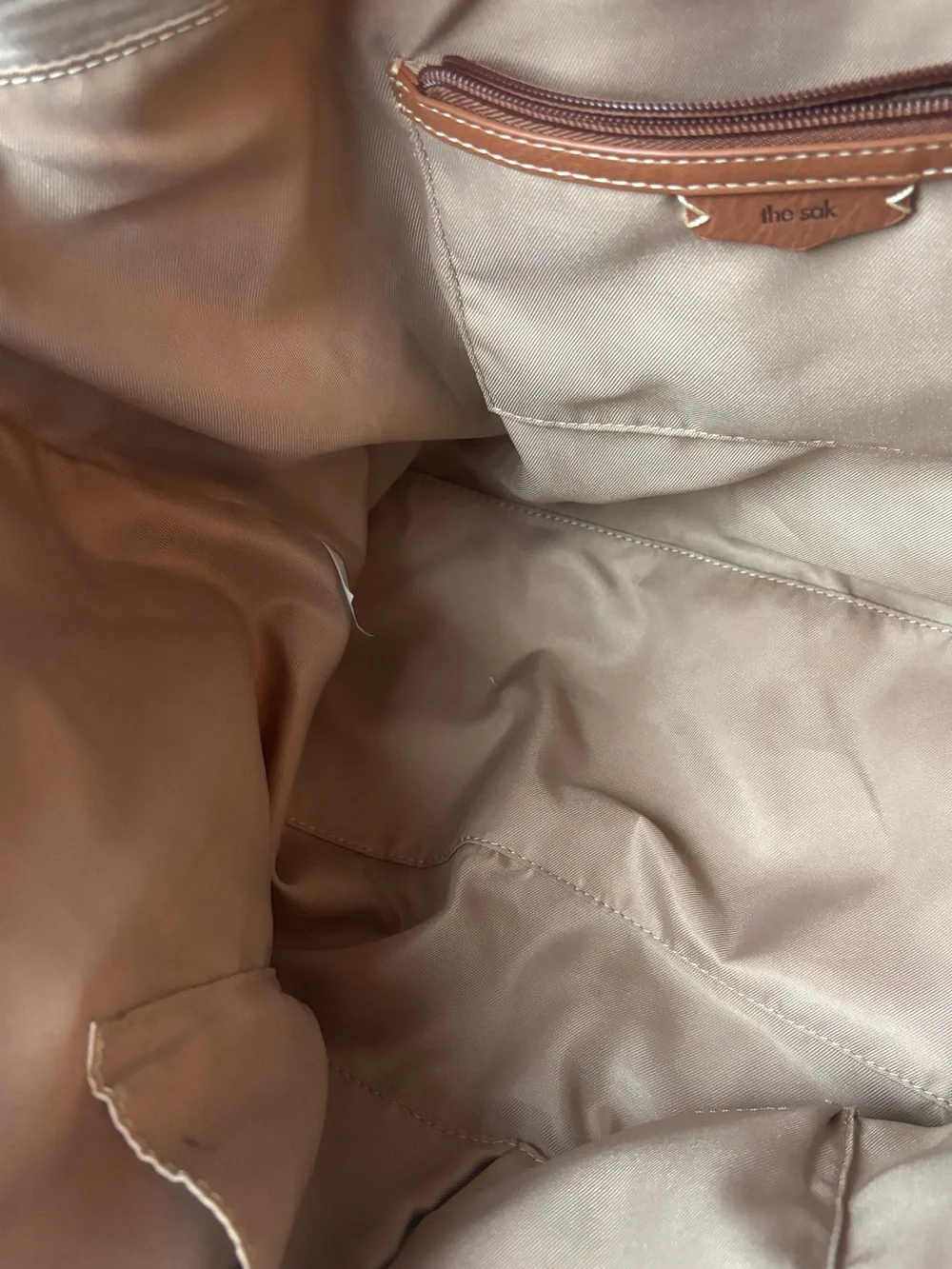The Sak Los Feliz Large Tote Sand Beige Pebbled Leather Slouchy Shoulder Bag
